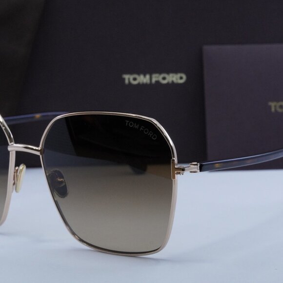 Tom Ford Claudia-02 FT0839 52F Square Sunglasses - Gold/Brown main image 10